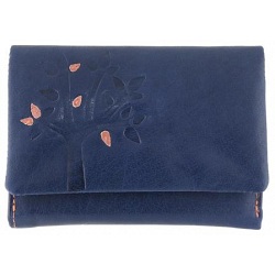 Lyla and Tilly Tree Emboss Medium Leather Flap Over Purse