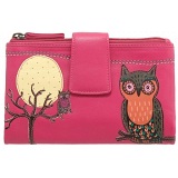 Lyla and Tilly Owl and Moon Applique Leather Purse