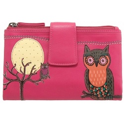 Lyla and Tilly Owl and Moon Applique Leather Purse