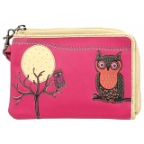 Lyla and Tilly Owl and Moon Applique Leather Wrist Purse
