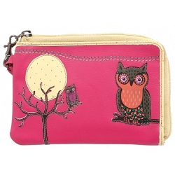 Lyla and Tilly Owl and Moon Applique Leather Wrist Purse