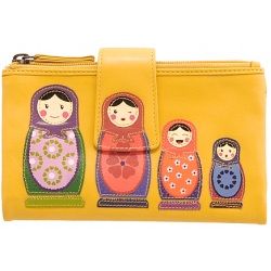 Lyla and Tilly Russian Doll Applique Leather Purse