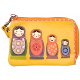 Lyla and Tilly Russian Doll Applique Leather Wrist Purse