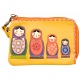 Lyla and Tilly Russian Doll Applique Leather Wrist Purse