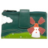 Lyla and Tilly Windmill Applique Leather Purse