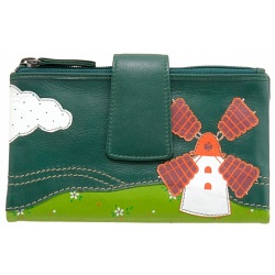 Lyla and Tilly Windmill Applique Leather Purse