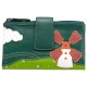 Lyla and Tilly Windmill Applique Leather Purse