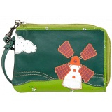 Lyla and Tilly Windmill Applique Leather Wrist Purse