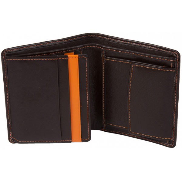 Mala Leather Axis Shirt Wallet with Coin Pocket