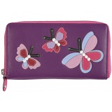 Mala Leather Butterfly Zip Round Purse