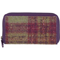 Mala Leather Abertweed Zip Round Purse