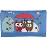 Mala Leather Bluebell Owls Large Flap Over Purse