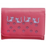 Mala Leather Poppy Cat Medium Flap Over Leather Purse