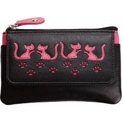 Mala Leather Poppy Cat Leather Coin Purse