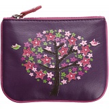 Mala Leather Lotus Zip Top Leather Coin Purse