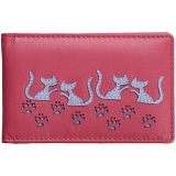 Mala Leather Poppy Cat Leather ID Holder