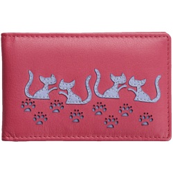 Mala Leather Poppy Cat Leather ID Holder