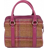 Mala Leather Abertweed Tri Zip Leather Handbag / Grab Bag