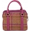 Mala Leather Abertweed Tri Zip Leather Handbag / Grab Bag Magenta