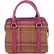 Mala Leather Abertweed Tri Zip Leather Handbag / Grab Bag