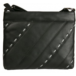 Mala Leather Contrast Stitch Body Bag / Handbag
