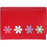 Mala Leather Caja - Medium Flower Applique Flap Over Purse