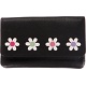 Mala Leather Caja - Small Flower Applique Tri Section Purse