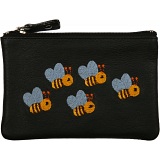 Mala Leather Pinky Purse - Bee Swarm Coin Purse
