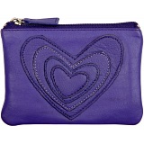 Mala Leather Pinky Purse - Applique Hearts Coin Purse