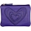Mala Leather Pinky Purse - Applique Hearts Coin Purse Purple