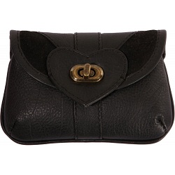 Mala Leather Pinky Purse - Flap Over Heart Coin Purse