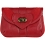 Mala Leather Pinky Purse - Flap Over Heart Coin Purse Red
