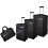 Pierre Cardin Altura 4 Piece Suitcase / Luggage Set Black / Plum 