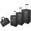 Pierre Cardin Altura 4 Piece Suitcase / Luggage Set Slate Grey / Turquoise 
