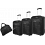 Pierre Cardin Aria 4 Piece Super Lightweight Suitcase / Luggage Set Black 