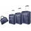 Pierre Cardin Aria 4 Piece Super Lightweight Suitcase / Luggage Set Navy Blue 