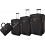 Pierre Cardin Isos 4 Piece Expanding Luggage / Suitcase Set Black / Burnt Orange 
