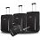 Pierre Cardin Sumo 4 Piece Luggage / Suitcase Set Black / Silver 