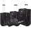 Pierre Cardin Neon 4 Piece Expander Luggage / Suitcase Set Slate Grey / Hot Pink 