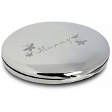 PMC Round Compact Makeup Handbag Mirror Engraved with Mummy