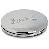 PMC Round Compact Makeup Handbag Mirror Engraved with Mum