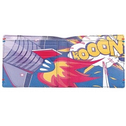 Saffron Hill Boom Pop Art Style Rocket Notecase / Leather Wallet Saffron Hill Boom Pop Art Style Rocket Notecase / Leather Wallet