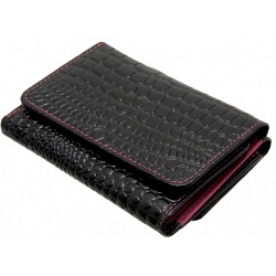 Saffron Hill Medium Black / Berry Leather Flap Over Faux Croc Purse Saffron Hill Medium Black / Berry Leather Flap Over Faux Croc Purse