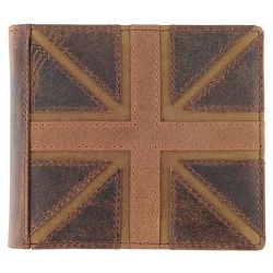 Saffron Hill Union Jack Applique Mens Leather Notecase / Wallet Saffron Hill Union Jack Applique Mens Leather Notecase / Wallet