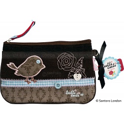 Santoro London Tutti Cuti Viva Vintage Bird Clutch Bag / Wristlet Bag