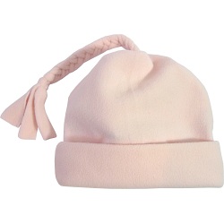 Spotty Dog Pastel Pink Baby Fleece Tassel Bobble Hat / Winter Beanie Cap