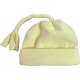 Spotty Dog Pastel Yellow Baby Fleece Tassel Bobble Hat / Winter Beanie Cap