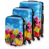 SUITSUIT Tulips Hard Shell ABS 3 Piece Luggage Set - 20" / 24" / 28"