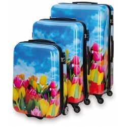 SUITSUIT Tulips Hard Shell ABS 3 Piece Luggage Set - 20" / 24" / 28"