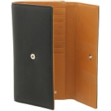 Tumble & Hide Black & Tan Large Flap Over Leather Purse